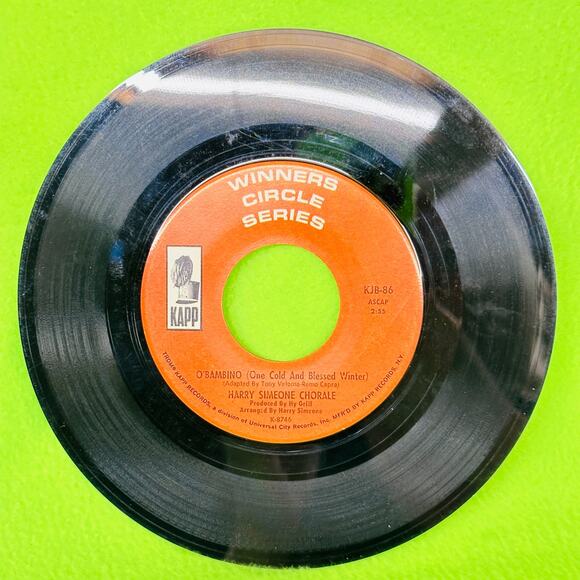 Harry Simeone Chorale Little Drummer Boy O Bambino Kapp 45 RPM Vintage Vinyl - Picture 7 of 10